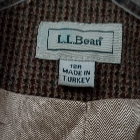 L.L.Bean Women's Wool Blend Tweed Blazer Jacket 12R Lined - Picture 7 of 10